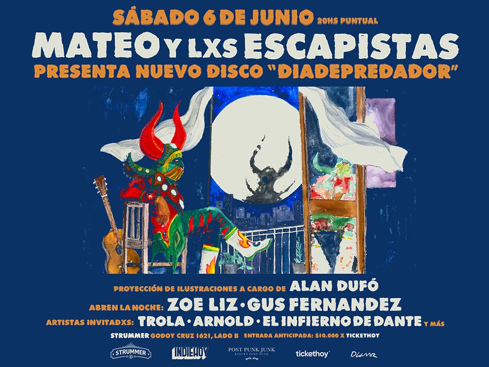 Mateo y los Escapistas presenta su nuevo disco "DiaDepredador"